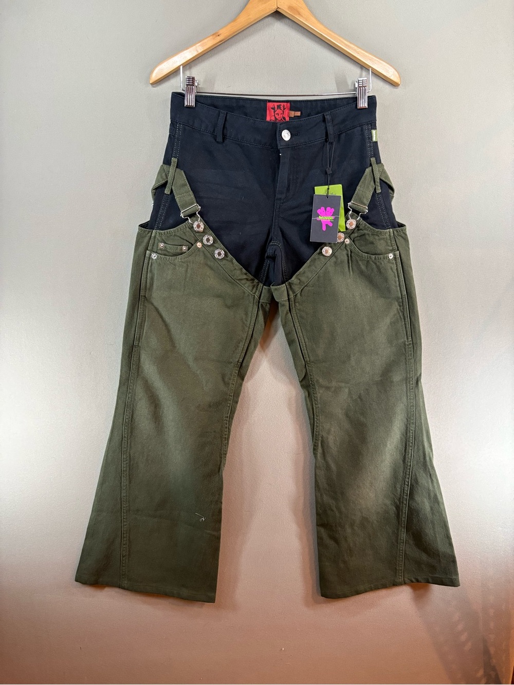 Heaven By Marc Jacobs Chaps Flare Jeans Size XS Unisex Nwt Rare